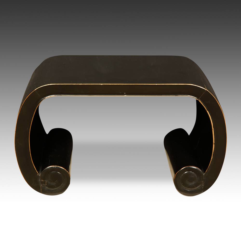 Lute-Form Stool with Scroll