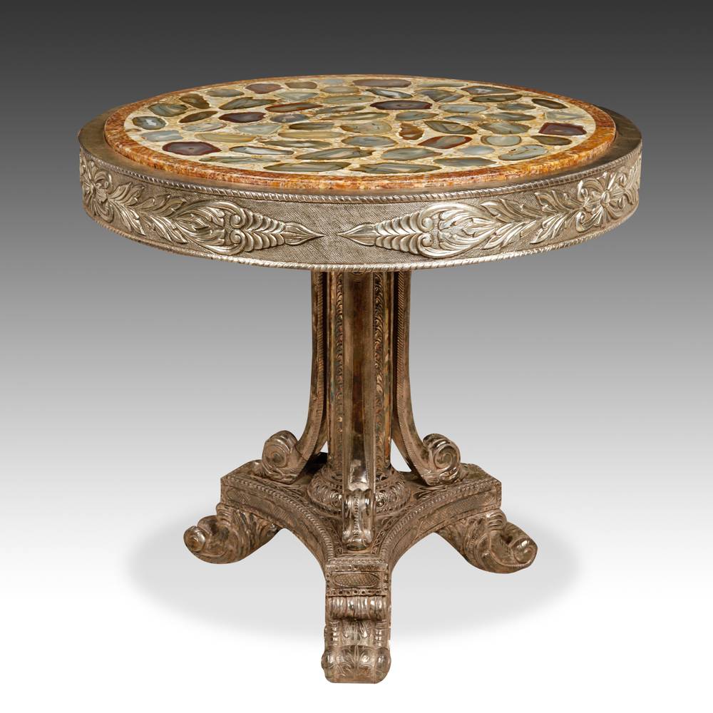 Neoclassical Style Side Table with Pietra Dura Top