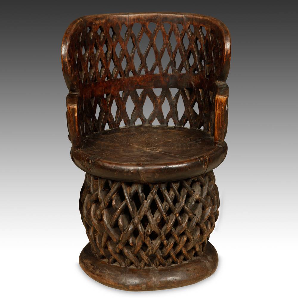 Chair with Basket Weave Pattern