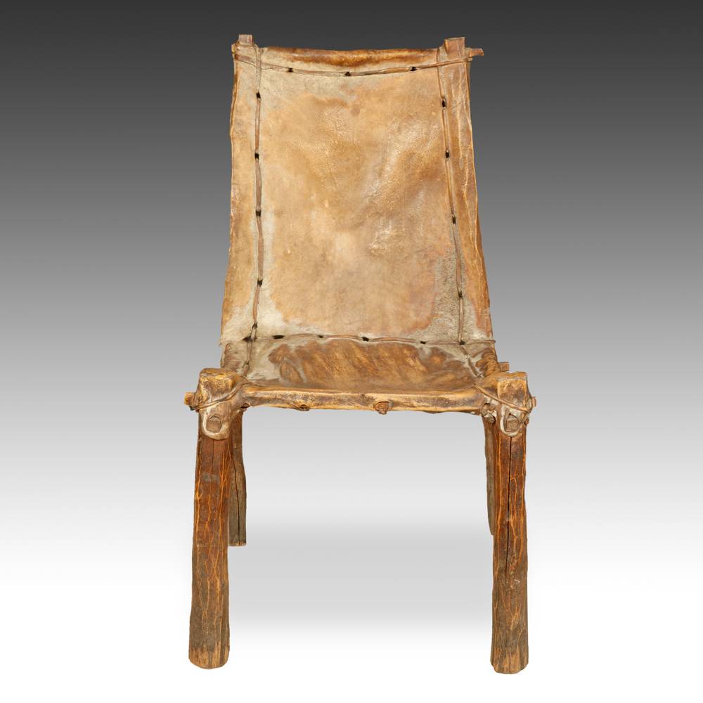 Chair with Cowhide Seat & Back