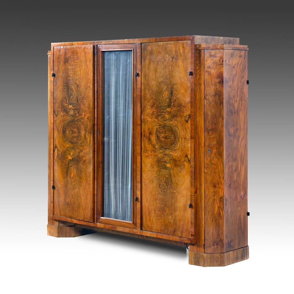ART DECO CABINET WITH 3 FACE AND 2 SIDE DOORS